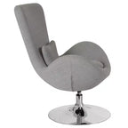 Poltrona lounge Merrick Lane stile "Egg" con schienale alto e base girevole in metallo a 360°