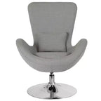 Poltrona lounge Merrick Lane stile "Egg" con schienale alto e base girevole in metallo a 360°