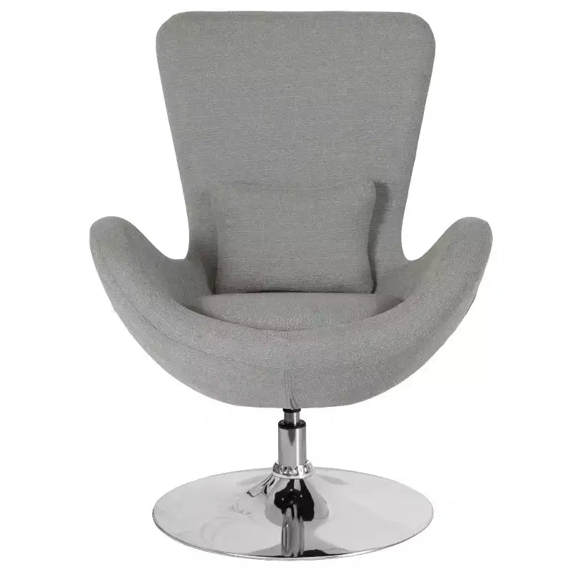 Poltrona lounge Merrick Lane stile "Egg" con schienale alto e base girevole in metallo a 360°