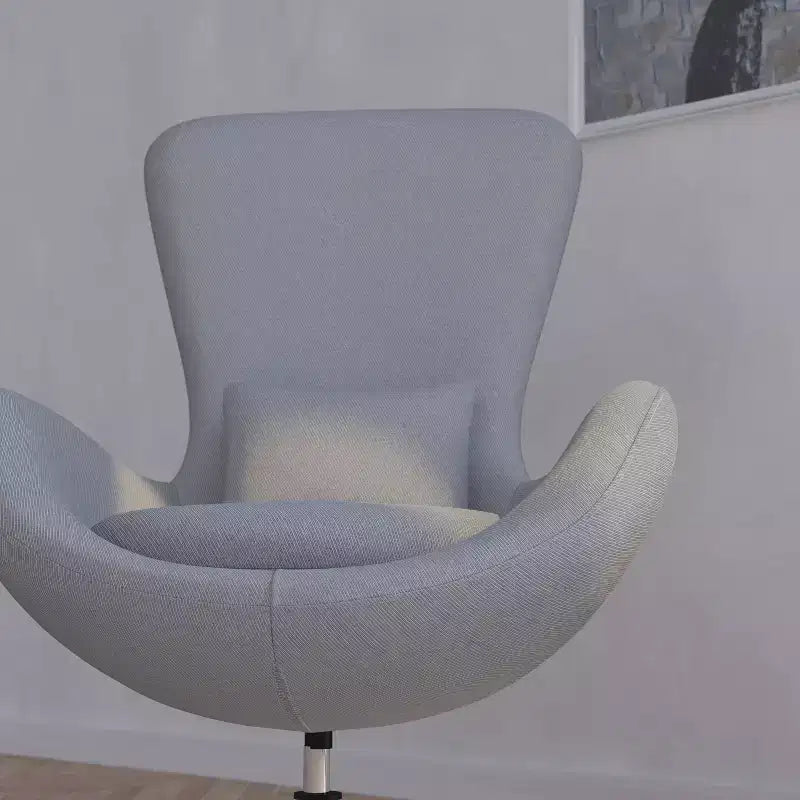 Poltrona lounge Merrick Lane stile "Egg" con schienale alto e base girevole in metallo a 360°