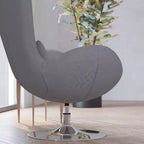 Poltrona lounge Merrick Lane stile "Egg" con schienale alto e base girevole in metallo a 360°
