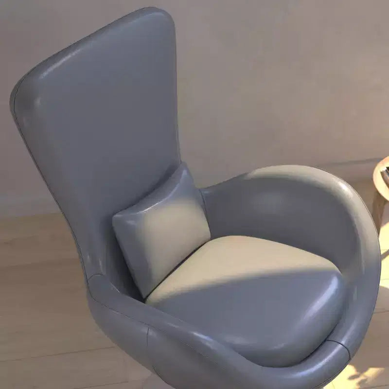 Poltrona lounge Merrick Lane stile "Egg" con schienale alto e base girevole in metallo a 360°