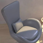 Poltrona lounge Merrick Lane stile "Egg" con schienale alto e base girevole in metallo a 360°