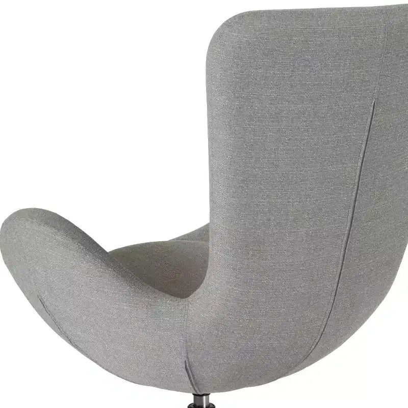Poltrona lounge Merrick Lane stile "Egg" con schienale alto e base girevole in metallo a 360°