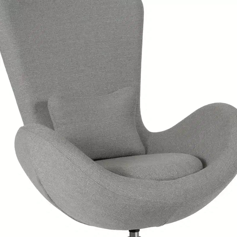 Poltrona lounge Merrick Lane stile "Egg" con schienale alto e base girevole in metallo a 360°
