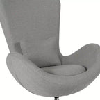 Poltrona lounge Merrick Lane stile "Egg" con schienale alto e base girevole in metallo a 360°