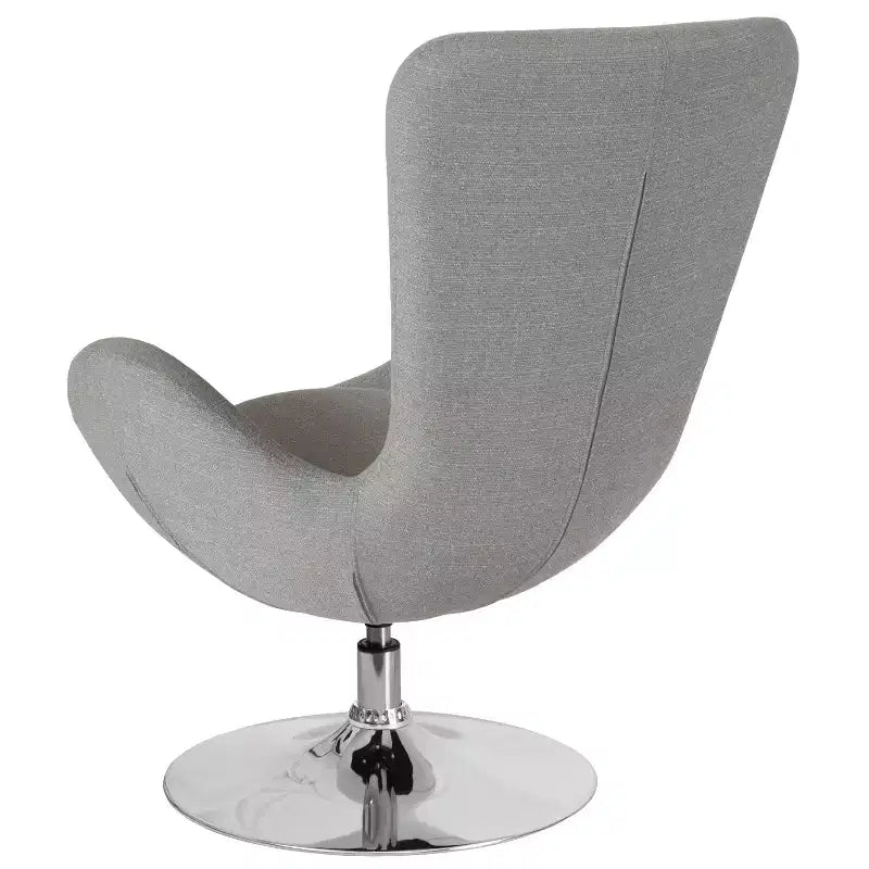 Poltrona lounge Merrick Lane stile "Egg" con schienale alto e base girevole in metallo a 360°