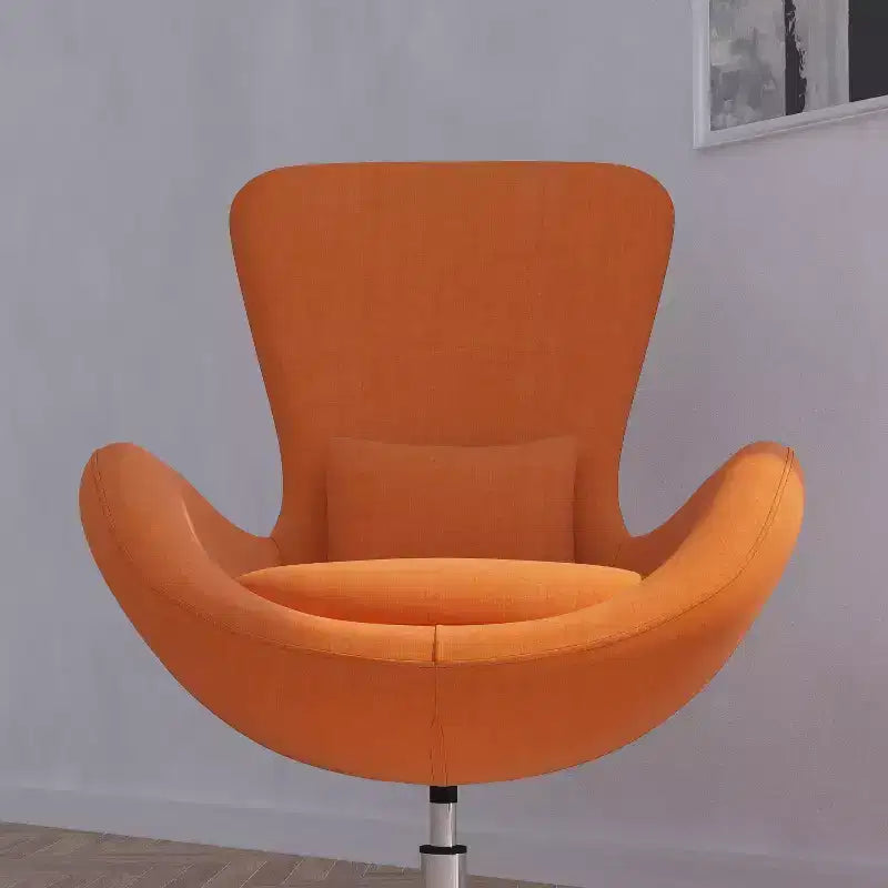 Poltrona lounge Merrick Lane stile "Egg" con schienale alto e base girevole in metallo a 360°
