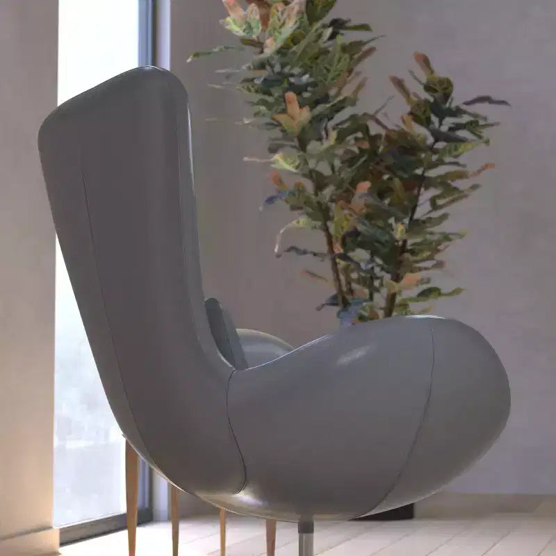 Poltrona lounge Merrick Lane stile "Egg" con schienale alto e base girevole in metallo a 360°