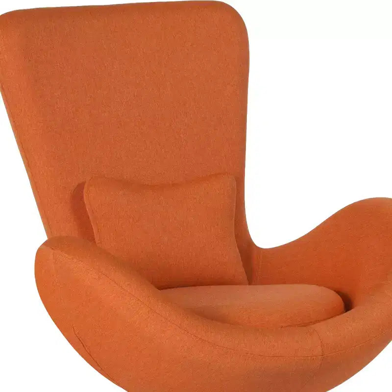 Poltrona lounge Merrick Lane stile "Egg" con schienale alto e base girevole in metallo a 360°
