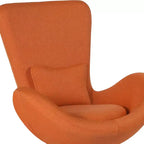 Poltrona lounge Merrick Lane stile "Egg" con schienale alto e base girevole in metallo a 360°