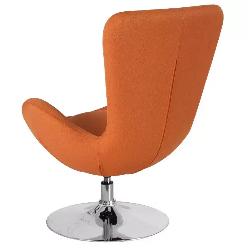 Poltrona lounge Merrick Lane stile "Egg" con schienale alto e base girevole in metallo a 360°