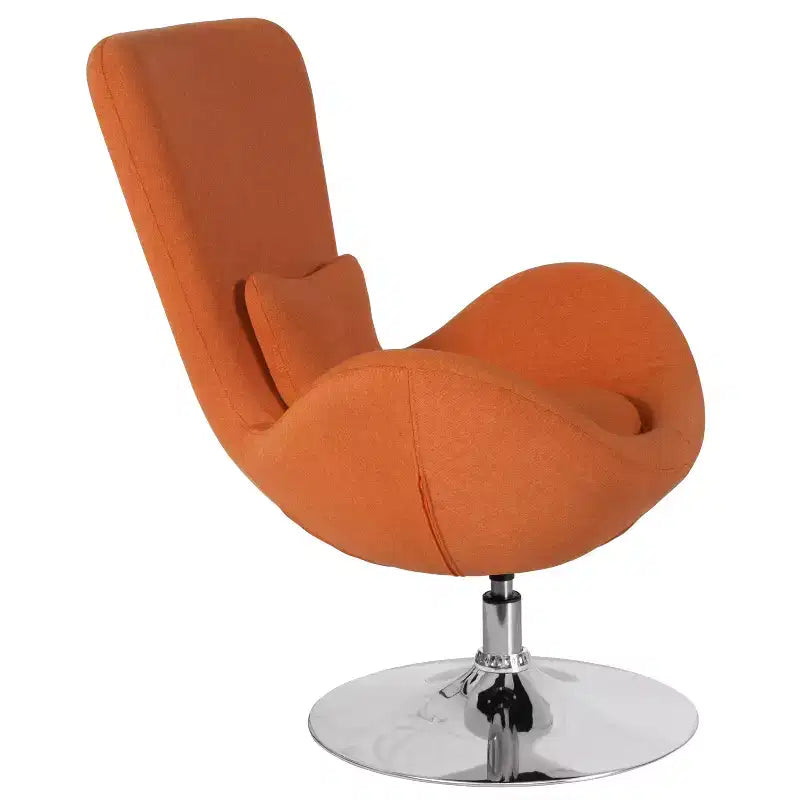 Poltrona lounge Merrick Lane stile "Egg" con schienale alto e base girevole in metallo a 360°