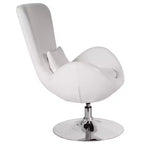 Poltrona lounge Merrick Lane stile "Egg" con schienale alto e base girevole in metallo a 360°
