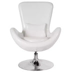 Poltrona lounge Merrick Lane stile "Egg" con schienale alto e base girevole in metallo a 360°