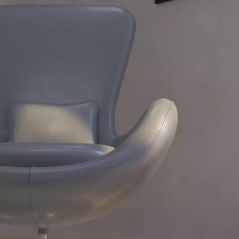 Poltrona lounge Merrick Lane stile "Egg" con schienale alto e base girevole in metallo a 360°