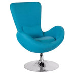 Poltrona lounge Merrick Lane stile "Egg" con schienale alto e base girevole in metallo a 360°