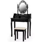 Costway Set Toilette da Trucco con 10 Lampadine Dimmerabili Sgabello Imbottito