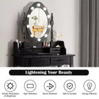 Costway Set Toilette da Trucco con 10 Lampadine Dimmerabili Sgabello Imbottito