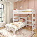 Max & Lily Farmhouse Twin over Twin L-Shaped Bunk Bed with Desk