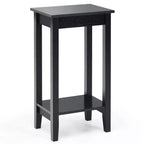 Costway 2 Comodini a 2 Livelli Tavolino da Caffè Gambe in Legno Camera da Letto