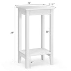 Costway 2 Comodini a 2 Livelli Tavolino da Caffè Gambe in Legno Camera da Letto