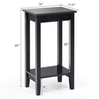 Costway 2 Comodini a 2 Livelli Tavolino da Caffè Gambe in Legno Camera da Letto