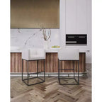 Set di 3 Sgabelli da Bar Imbottiti Embassy in Metallo - Manhattan Comfort