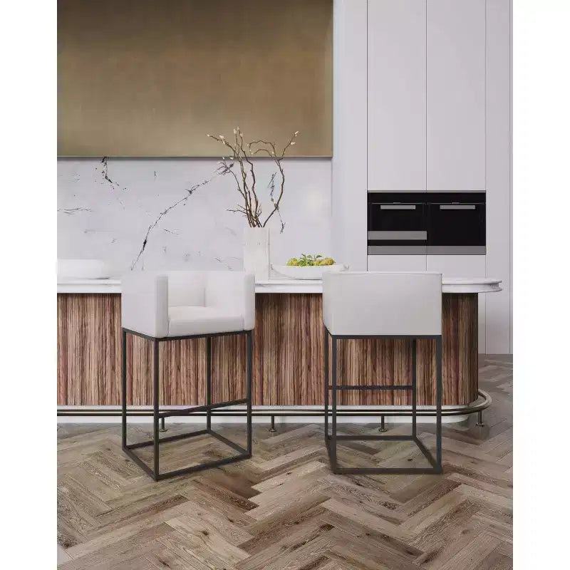 Set di 3 Sgabelli da Bar Imbottiti Embassy in Metallo - Manhattan Comfort