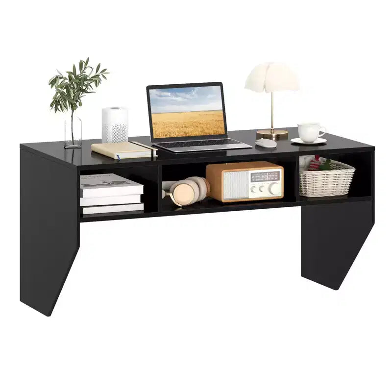 Costway Tavolo Computer da Parete Scrivania Fluttuante Robusta Ufficio Casa Mobile Ripiano Contenitore