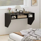 Costway Tavolo Computer da Parete Scrivania Fluttuante Robusta Ufficio Casa Mobile Ripiano Contenitore