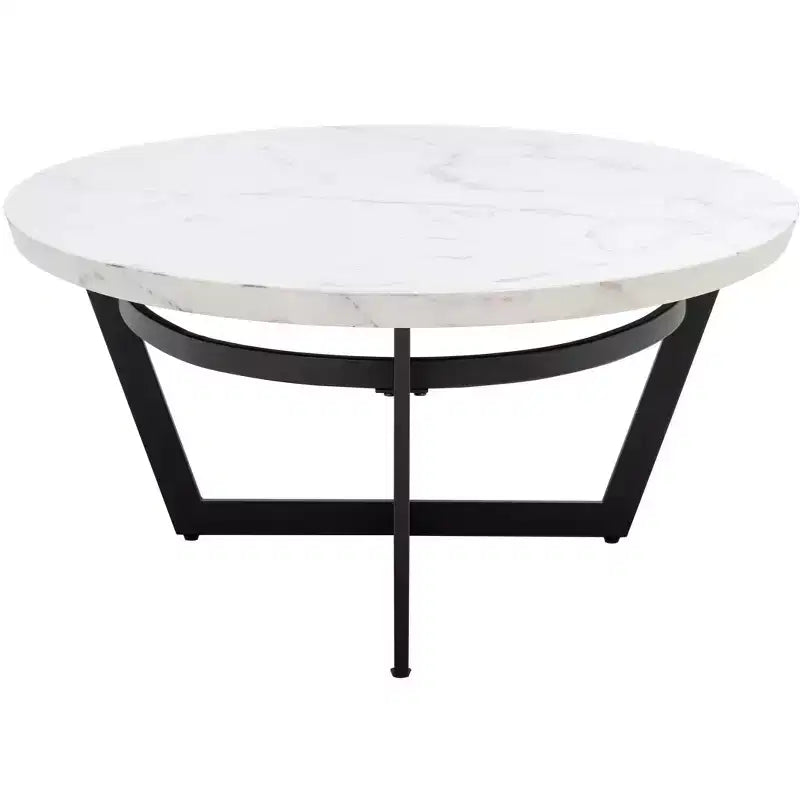 Tavolino ovale Placido - Marmo Bianco/Nero - Safavieh