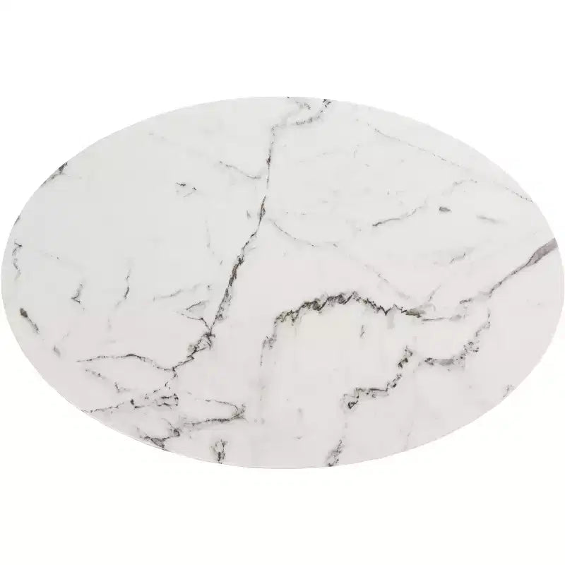 Tavolino ovale Placido - Marmo Bianco/Nero - Safavieh