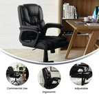 Flash Furniture Flash Fundamentals Sedia da Ufficio Girevole Big & Tall in LeatherSoft con Braccioli Imbottiti, Portata 181 kg