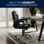 Flash Furniture Flash Fundamentals Sedia da Ufficio Girevole Big & Tall in LeatherSoft con Braccioli Imbottiti, Portata 181 kg