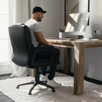 Flash Furniture Flash Fundamentals Sedia da Ufficio Girevole Big & Tall in LeatherSoft con Braccioli Imbottiti, Portata 181 kg