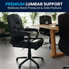 Flash Furniture Flash Fundamentals Sedia da Ufficio Girevole Big & Tall in LeatherSoft con Braccioli Imbottiti, Portata 181 kg