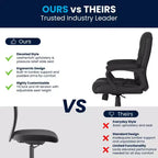 Flash Furniture Flash Fundamentals Sedia da Ufficio Girevole Big & Tall in LeatherSoft con Braccioli Imbottiti, Portata 181 kg
