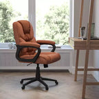 Flash Furniture Flash Fundamentals Sedia da Ufficio Girevole Big & Tall in LeatherSoft con Braccioli Imbottiti, Portata 181 kg
