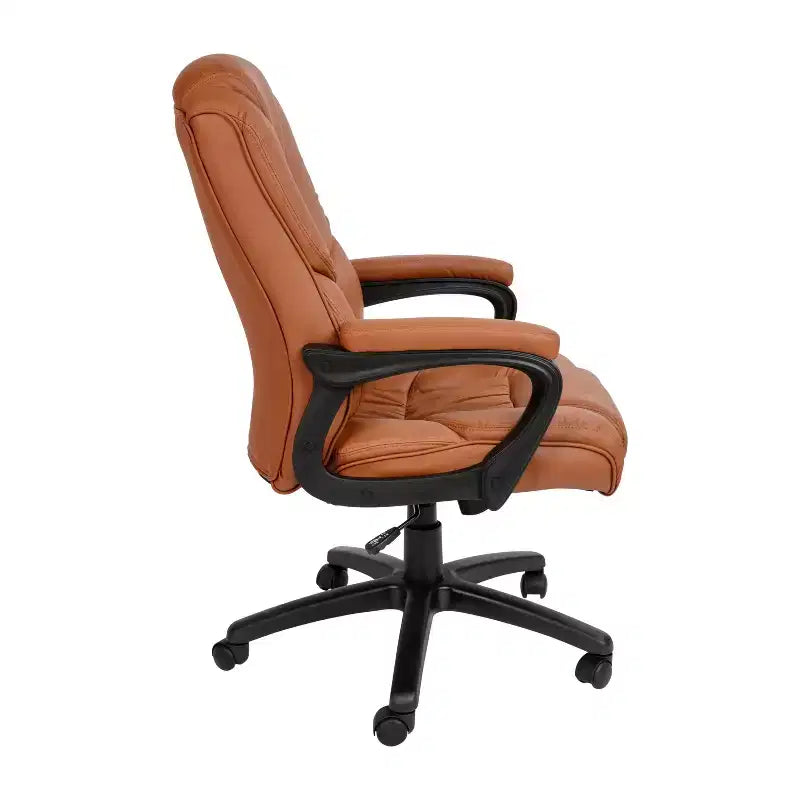 Flash Furniture Flash Fundamentals Sedia da Ufficio Girevole Big & Tall in LeatherSoft con Braccioli Imbottiti, Portata 181 kg