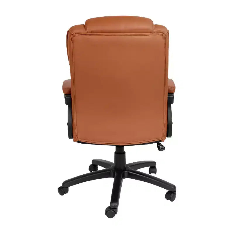 Flash Furniture Flash Fundamentals Sedia da Ufficio Girevole Big & Tall in LeatherSoft con Braccioli Imbottiti, Portata 181 kg