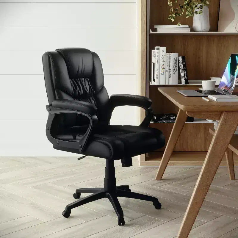 Flash Furniture Flash Fundamentals Sedia da Ufficio Girevole Big & Tall in LeatherSoft con Braccioli Imbottiti, Portata 181 kg