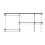 Costway Kit Organizzatore per Armadio Personalizzato da 3 a 5 Piedi, Sistema Guardaroba a Parete con Asta Appendiabiti, Grigio