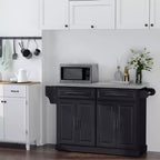 HOMCOM Carrello da Cucina Isola Salvaspazio su Ruote con Ruote, Top in Acciaio Inox e Mobiletto