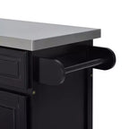 HOMCOM Carrello da Cucina Isola Salvaspazio su Ruote con Ruote, Top in Acciaio Inox e Mobiletto