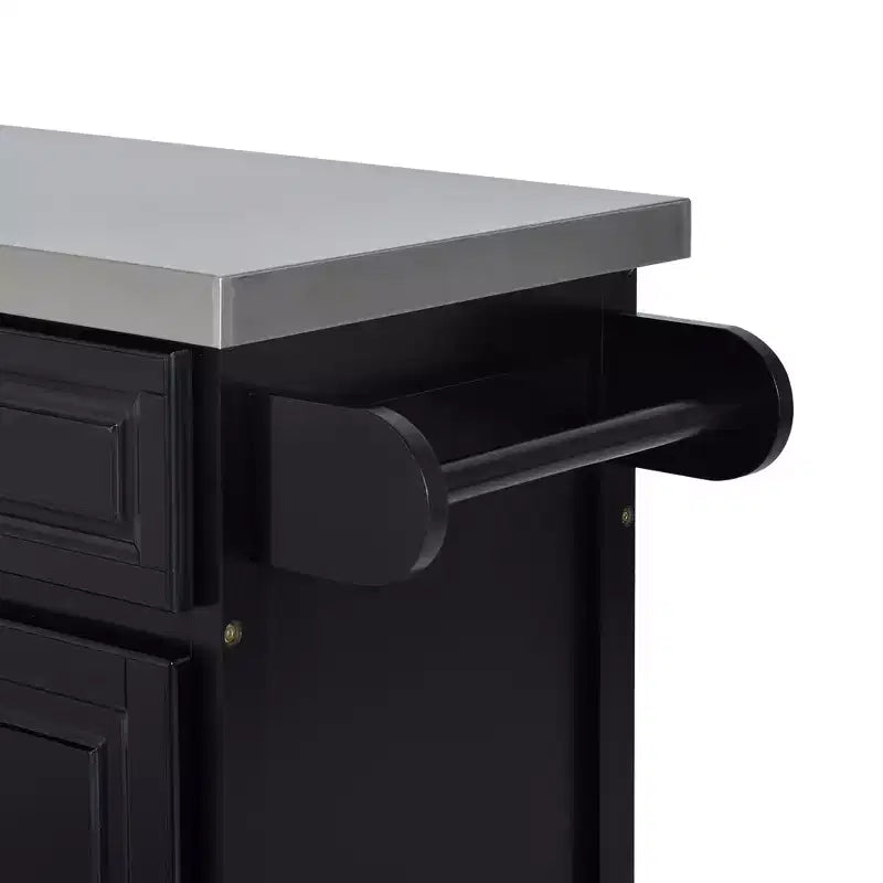 HOMCOM Carrello da Cucina Isola Salvaspazio su Ruote con Ruote, Top in Acciaio Inox e Mobiletto