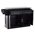 HOMCOM Carrello da Cucina Isola Salvaspazio su Ruote con Ruote, Top in Acciaio Inox e Mobiletto