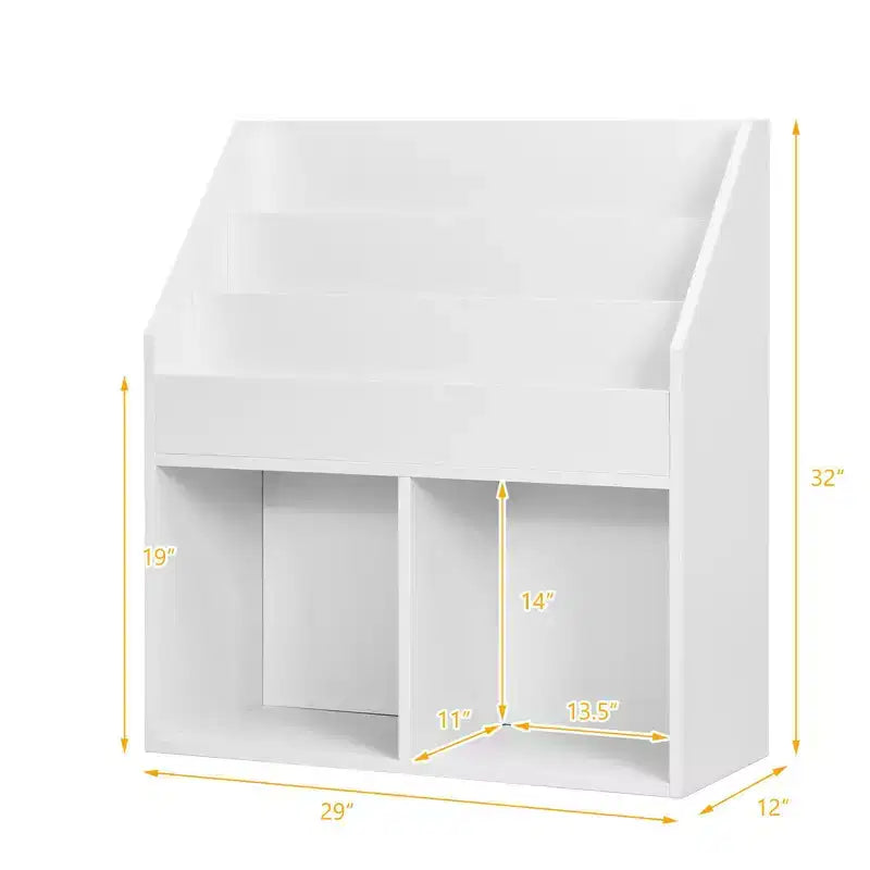 Costway Libreria per Bambini Scaffale in Legno Mobile Organizzatore Giocattoli