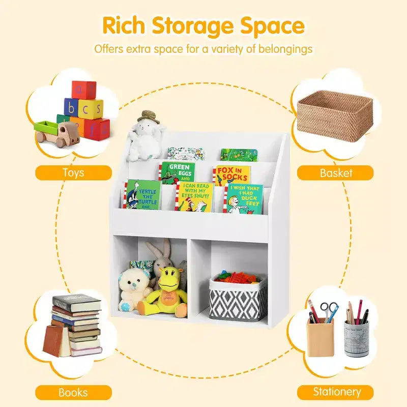 Costway Libreria per Bambini Scaffale in Legno Mobile Organizzatore Giocattoli