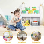 Costway Libreria per Bambini Scaffale in Legno Mobile Organizzatore Giocattoli